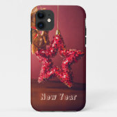 Red Star Ornament IPhone Case (Achterkant)