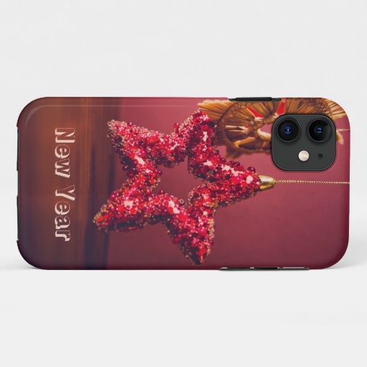 Red Star Ornament IPhone Case (Achterkant (horizontaal))