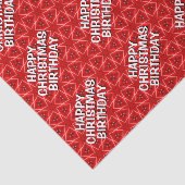 Red Star Pattern/Happy Kerstfeestdag Tissuepapier (Detail)