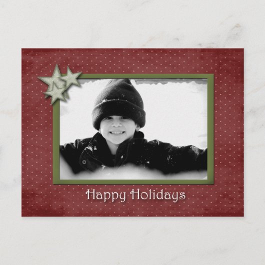 Red Star Photo-Briefkaart Feestdagenkaart (Voorkant)
