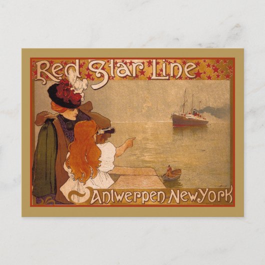 Red Star-reisadvertentie Briefkaart (Voorkant)