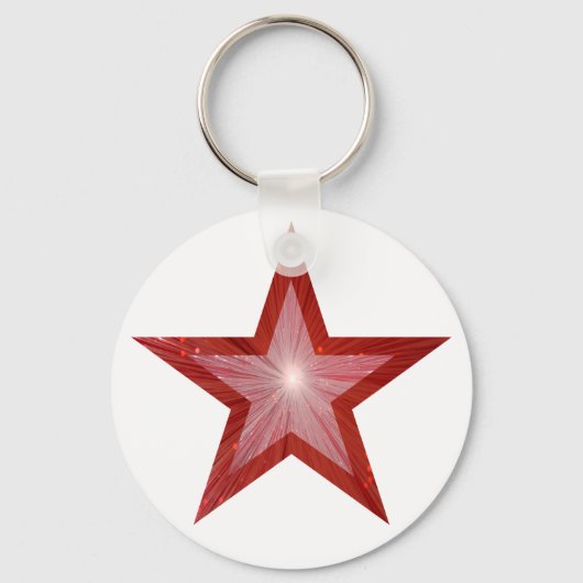 Red Star sleutelhanger wit (Voorkant)