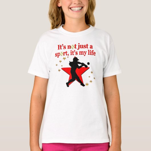 RED STAR SOFTBALL IS MIJN LEVENSSTIJL T-SHIRT (Voorkant)