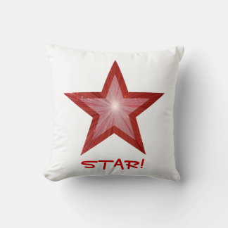 Red Star 'STAR' gooit kussen vierkant wit.
