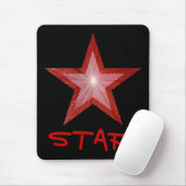 Red Star 'STAR' mousepad zwart Muismat (Met muis)