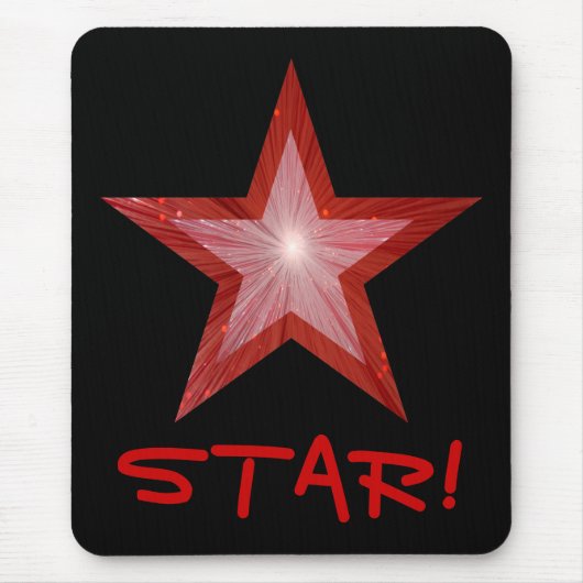 Red Star 'STAR' mousepad zwart Muismat (Voorkant)