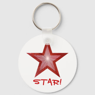 Red Star 'STAR' sleutelhanger wit