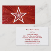 Red Star-template wit terug Visitekaartje (Voorkant / Achterkant)