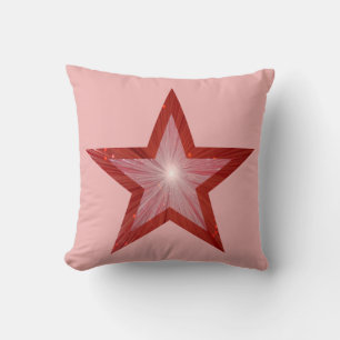 Red Star 'Text' gooit kussen vierkant bleek roze