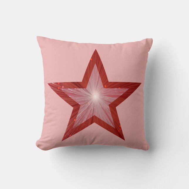 Red Star 'Text' gooit kussen vierkant bleek roze (Voorkant)