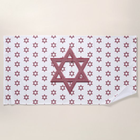 Red Star van David Seamless Strandlaken (Voorkant)