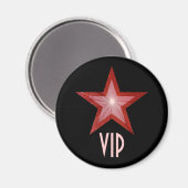 Red Star 'VIP'-koelkast magneet rond zwart (Voorkant / Achterkant)