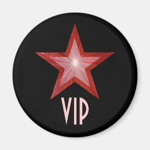 Red Star 'VIP'-koelkast magneet rond zwart