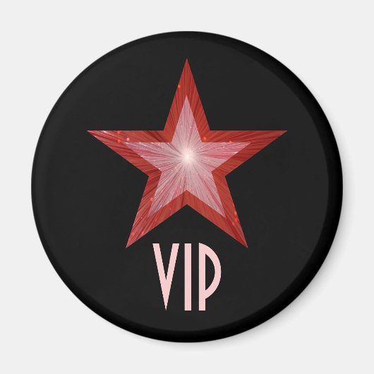 Red Star 'VIP'-koelkast magneet rond zwart (Voorkant)