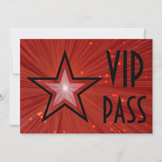 Red Star 'VIP PASS' horizontale zwarte achterzijde Kaart (Voorkant)