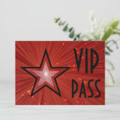Red Star 'VIP PASS' horizontale zwarte achterzijde Kaart (Staand voorkant)