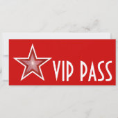Red Star 'VIP PASS' uitnodiging rood lang (Voorkant)