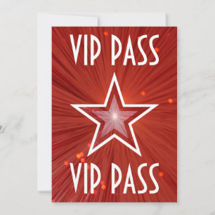 Red Star 'VIP PASS'-uitnodiging wit Kaart