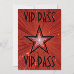 Red Star 'VIP PASS'-uitnodiging zwart Kaart