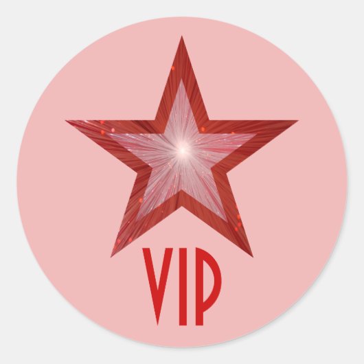Red Star VIP ronde sticker bord roze (Voorkant)