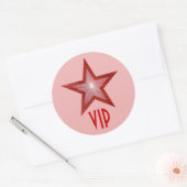 Red Star VIP ronde sticker bord roze (Envelop)
