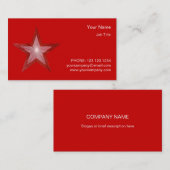Red Star-visitekaartje aan zijkant ster rood Visitekaartje (Voorkant / Achterkant)