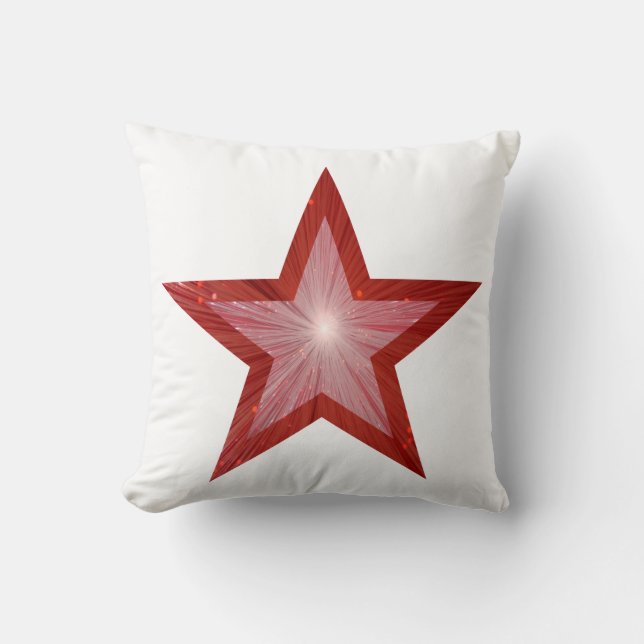Red Star White 'Text' werpt kussen vierkant (Voorkant)