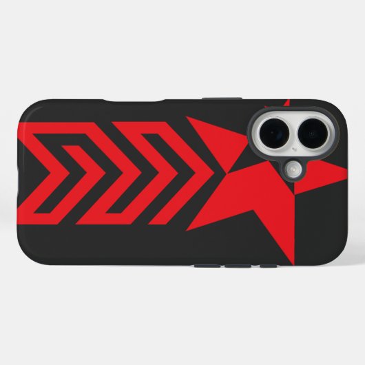 Red Star with Chevron Arrows Case-Mate iPhone Case (Achterkant (horizontaal))