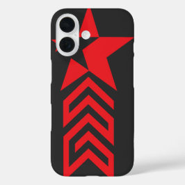 Red Star with Chevron Arrows iPhone 16 Hoesje