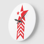 Red Star with Chevron Arrows Grote Klok (Hoek)