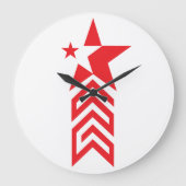 Red Star with Chevron Arrows Grote Klok (Voorkant)