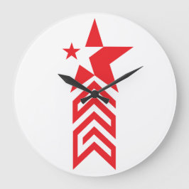 Red Star with Chevron Arrows Grote Klok