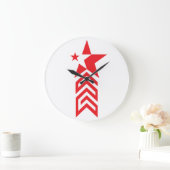 Red Star with Chevron Arrows Grote Klok (Huis)