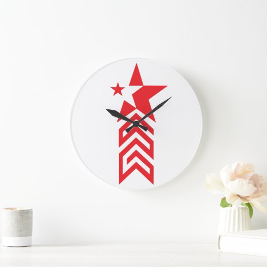Red Star with Chevron Arrows Grote Klok (Huis)