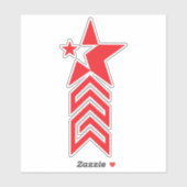 Red Star with Chevron Arrows Sticker (Vel)