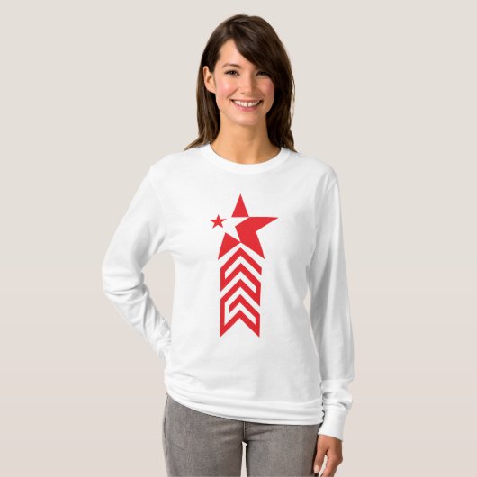 Red Star with Chevron Arrows T-shirt (Voorkant volledig)