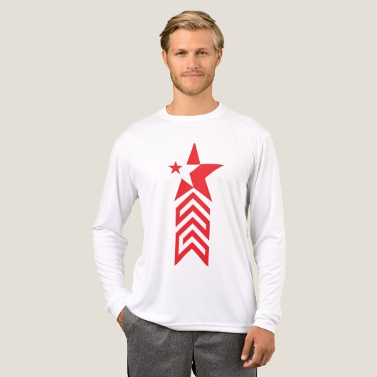 Red Star with Chevron Arrows Tri-Blend Shirt (Voorkant)