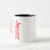 Red Star with Chevron Arrows Tweekleurige Koffiemok (Voorkant links)