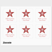 Red Star 'with Love from' vierkante sticker wit (Vel)