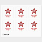 Red Star 'with Love from' vierkante sticker wit (Vel)