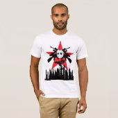 Red Star Zombie Free Zone Ski Mask Slayer T-Shirts (Voorkant volledig)