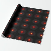 Red Starburst Cadeaupapier (Uitgerold)
