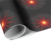 Red Starburst Cadeaupapier (Rol Hoek)