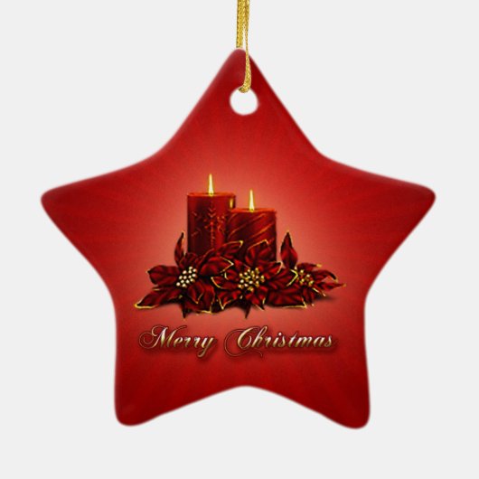 Red Starburst Candle Ornament (Achterkant)