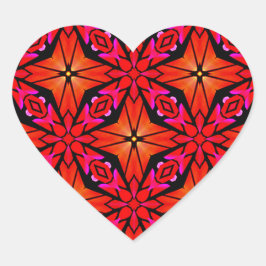 Red Starburst Design Hart Sticker