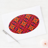 Red Starburst Design Ovale Sticker (Envelop)