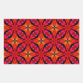 Red Starburst Design Rechthoekige Sticker (Voorkant)