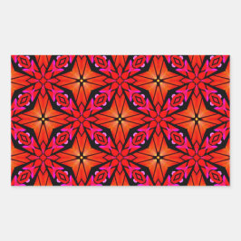 Red Starburst Design Rechthoekige Sticker