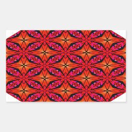 Red Starburst Design Rechthoekige Sticker
