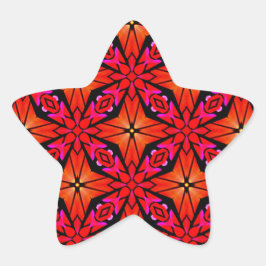 Red Starburst Design Ster Sticker